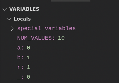 VSCode Debug Variables